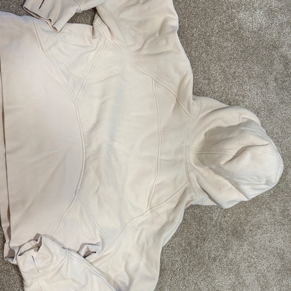 Women's Lululemom Scuba Half Zip Hoodie Cream - Picture 4 of 6